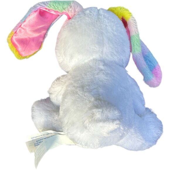 Build A Bear Buddies Small White Pink Rainbow Ears 7.5" Easter Rabbit 2017 BAB - Picture 6 of 13